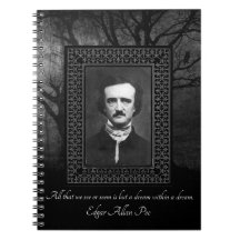 Edgar Allen Poe Quote Creepy Forest Black/Grått