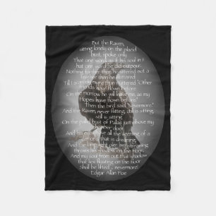 Edgar Allen Poe Raven Halloween Dikt Fleecefilt