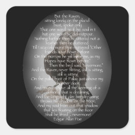 Edgar Allen Poe "Raven" Halloween-Dikt Fyrkantigt Klistermärke