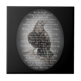 Edgar Allen Poe "Raven" Halloween-Dikt Kakelplatta