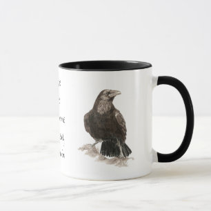 Edgar Allen Poe, Raven Insanity Quote Mugg