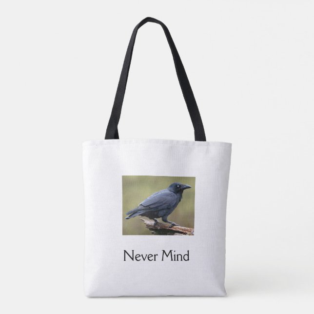 Edgar Allen Poe Raven Never Mind-handväskan Tygkasse (Baksida)