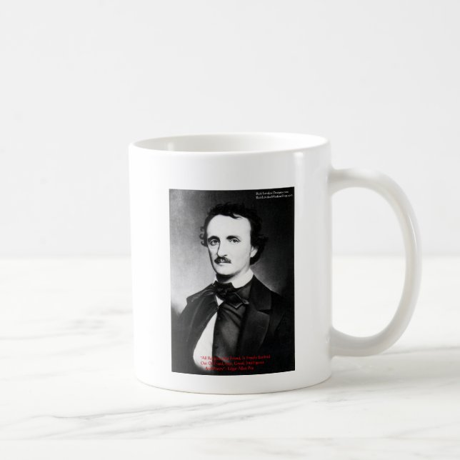 Edgar Allen Poe "Religion is" citat Kaffemugg (Höger)