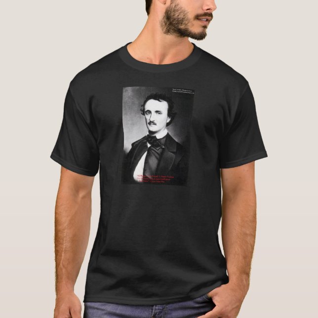 Edgar Allen Poe "Religion is" citat Tee (Framsida)