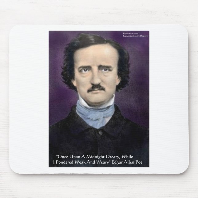 Edgar Allen Poe "The Raven", citat och kort Musmatta (Framsidan)