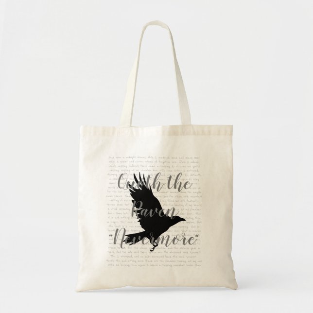 Edgar Allen Poe the Raven Tote Bag Tygkasse (Framsidan)