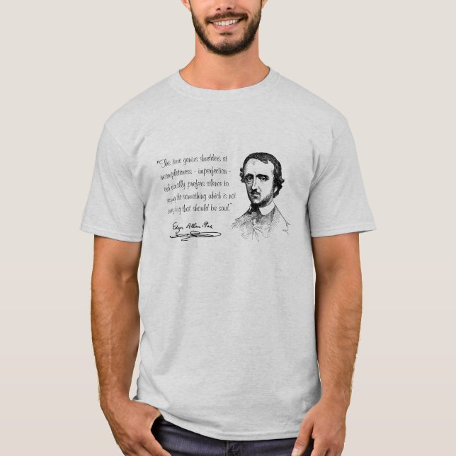 Edgar Allen Poe tystnad T-shirt (Framsida)