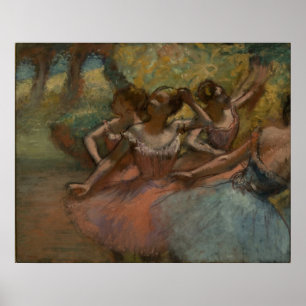 Edgar Degas - 4 Ballerinas på Stage 1885-90 Dancer Poster