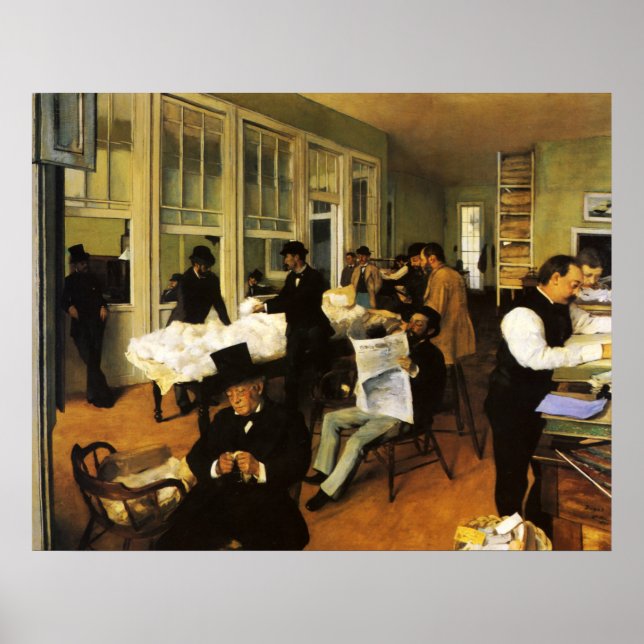Edgar Degas A Cotton Office i New Orleans Poster (Framsidan)