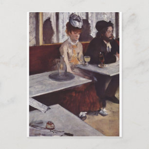 Edgar Degas - Absinthe 1876 man Woman Cafe oil Vykort