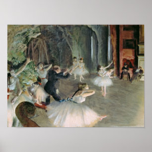 Edgar Degas   Återkallande av lastpallen på scenen Poster