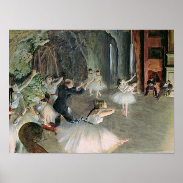 Edgar Degas | Återkallande av lastpallen på scenen Poster (Framsidan)