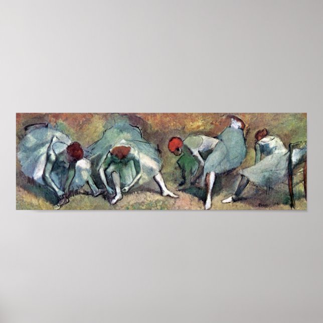 Edgar Degas - Balettdansare som knyter skor Poster (Framsidan)