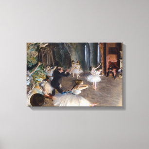 Edgar Degas - Balettrepetitionen på scenen Canvastryck