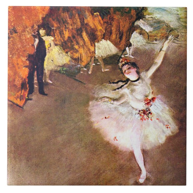 Edgar Degas - Ballerina-målning Kakelplatta (Framsidan)