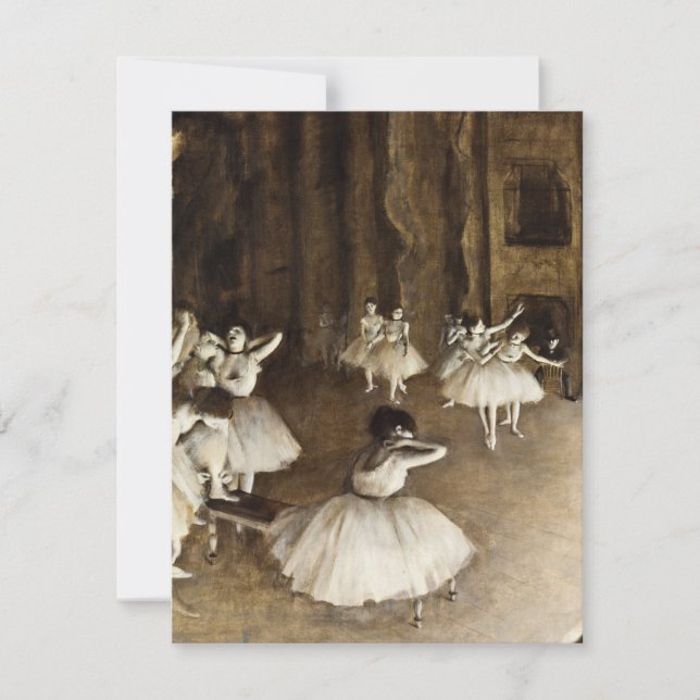 Edgar Degas - Ballet Rehears på scenen Tack Kort (Framsida)