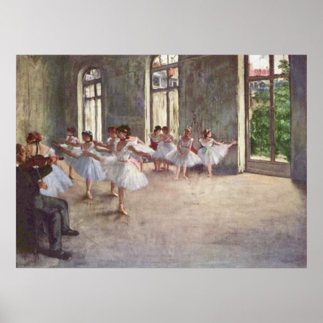 Edgar Degas - Ballet Rehearsal Class 1873 oil Poster (Framsidan)