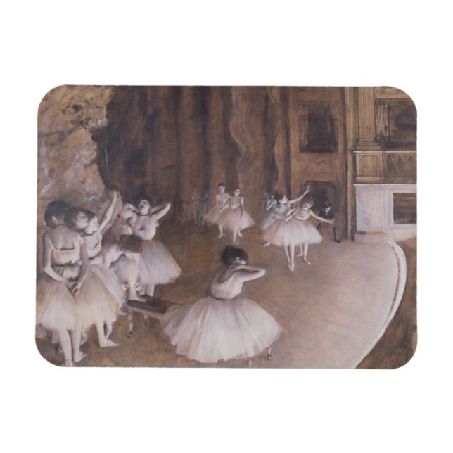 Edgar Degas | Ballet Rehearsal på scenen, 1874 Magnet (Horisontell)