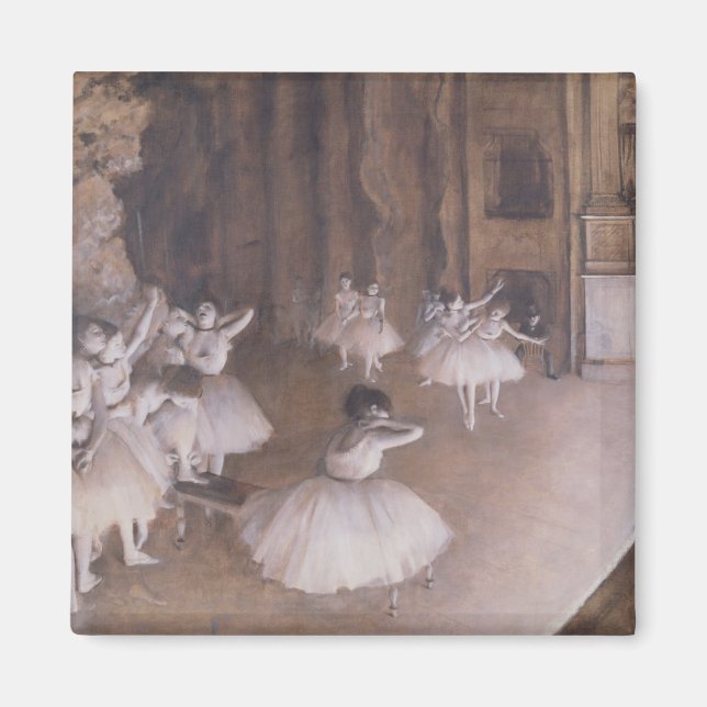 Edgar Degas | Ballet Rehearsal på scenen, 1874 Magnet (Framsidan)