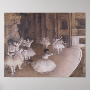 Edgar Degas Ballet Rehearsal på scenen, 1874 Poster