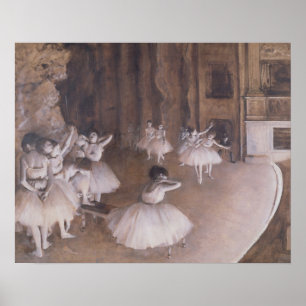 Edgar Degas Ballet Rehearsal på scenen, 1874 Poster