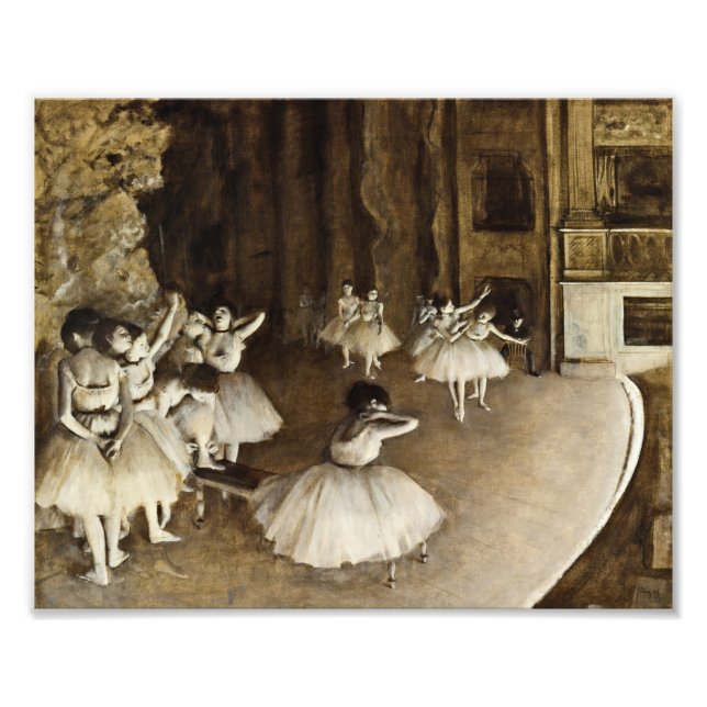 Edgar Degas - Ballet Rehearsal på scenen Fototryck (Framsidan)