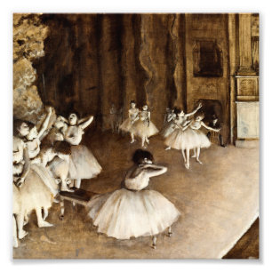 Edgar Degas - Ballet Rehearsal på scenen Fototryck