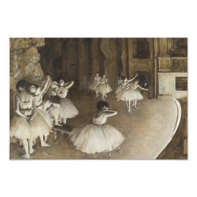Edgar Degas - Ballet Rehearsal på Stage Fototryck (Framsidan)