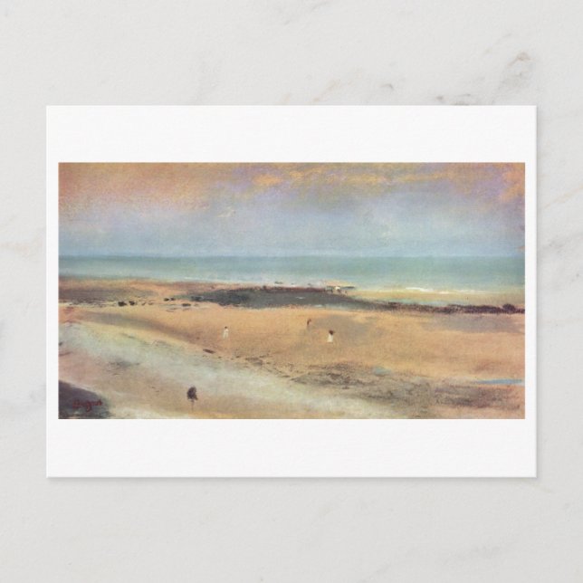 Edgar Degas - Beach @ Low Tide 1869-70 pastel Vykort (Framsida)