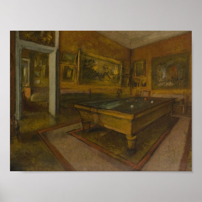 Edgar Degas - Billiard Room at Menil-Hubert Poster (Framsidan)