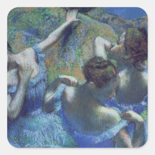 Edgar Degas Blå dansare, c.1899 Fyrkantigt Klistermärke