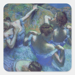 Edgar Degas Blå dansare, c.1899 Fyrkantigt Klistermärke