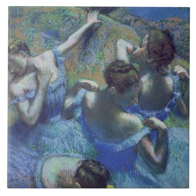 Edgar Degas| Blå dansare, c.1899 Kakelplatta (Framsidan)