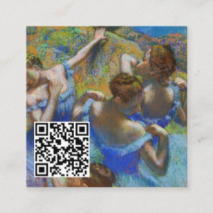 Edgar Degas - Blue Dancers - QR-kod Fyrkantigt Visitkort