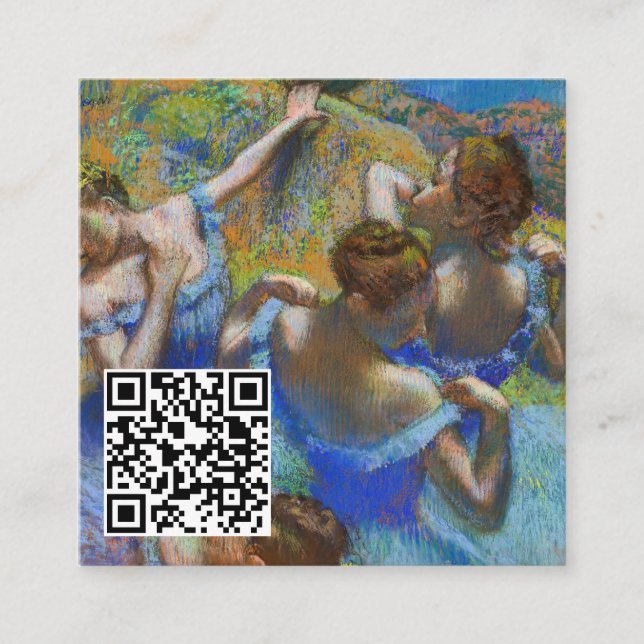 Edgar Degas - Blue Dancers - QR-kod Fyrkantigt Visitkort (Framsida)