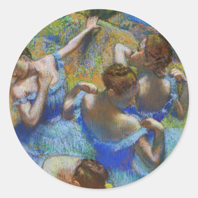 Edgar Degas - Blue Dancers Runt Klistermärke (Framsida)