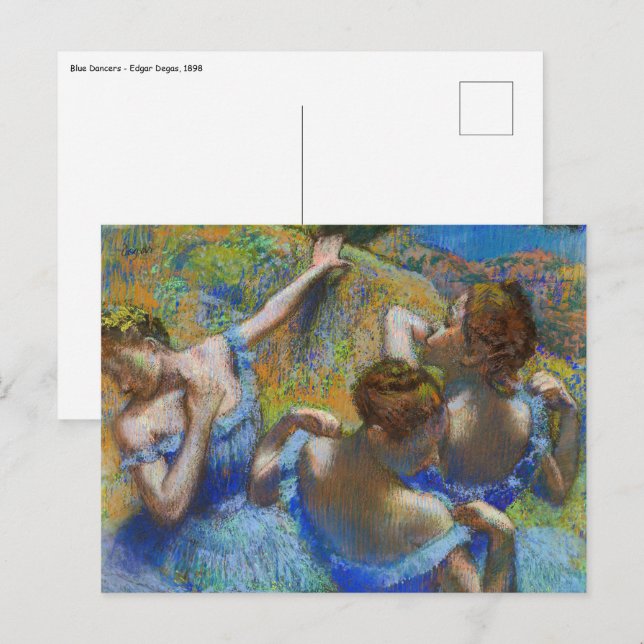 Edgar Degas - Blue Dancers Vykort (Fram/baksida)