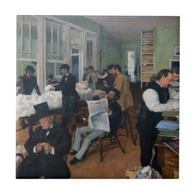 Edgar Degas - Bomullskontor i New Orleans Kakelplatta (Framsidan)