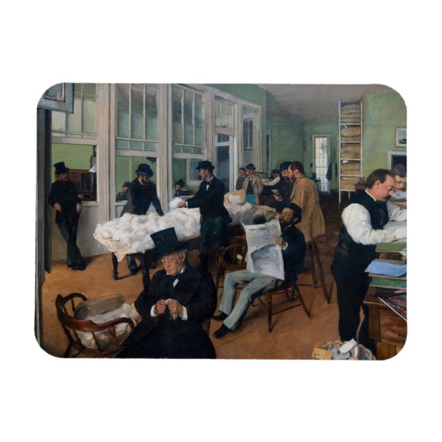 Edgar Degas - Bomullskontor i New Orleans Magnet (Horisontell)