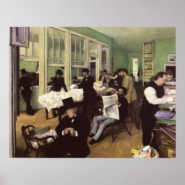 Edgar Degas Cotton Market in New Orleans Poster (Framsidan)