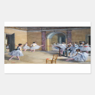 Edgar Degas - Dance Foyer, Opera rue Le Peletier Rektangulärt Klistermärke