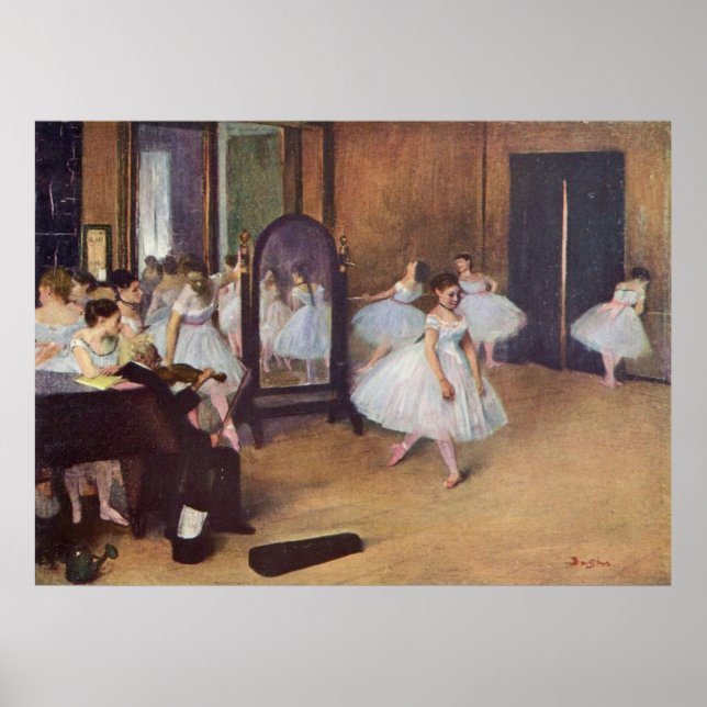 Edgar Degas - Dance Hall 1872 dancer ballerina oil Poster (Framsidan)