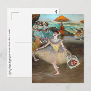 Edgar Degas - Dancer with Bouquet, Bwing on Stage Vykort