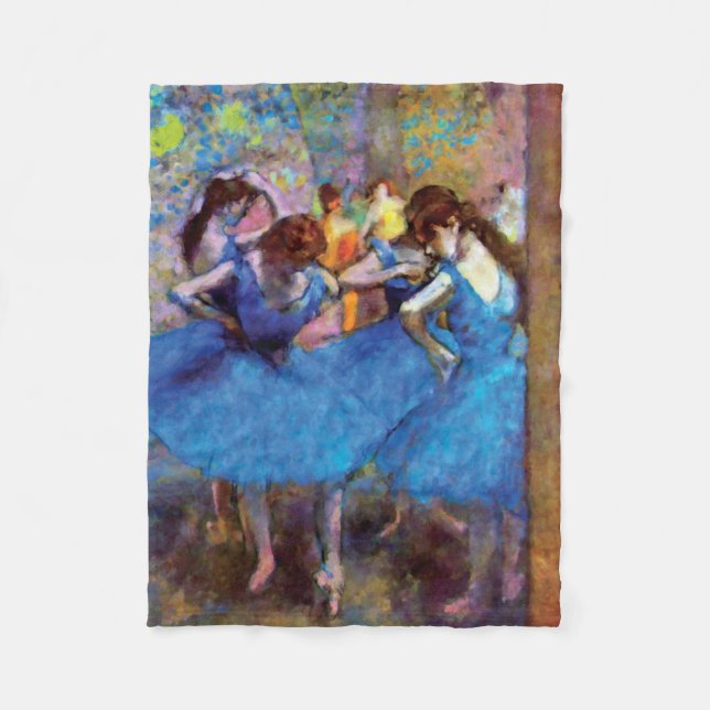 Edgar Degas - Dancers in Blue - Ballet Dance Älska Fleecefilt (Framsidan)
