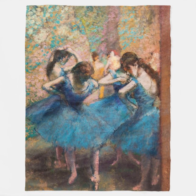 Edgar Degas - Dancers in blue Fleecefilt (Framsidan)