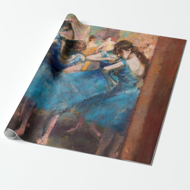 Edgar Degas - Dancers in blue Presentpapper (Utrullad)