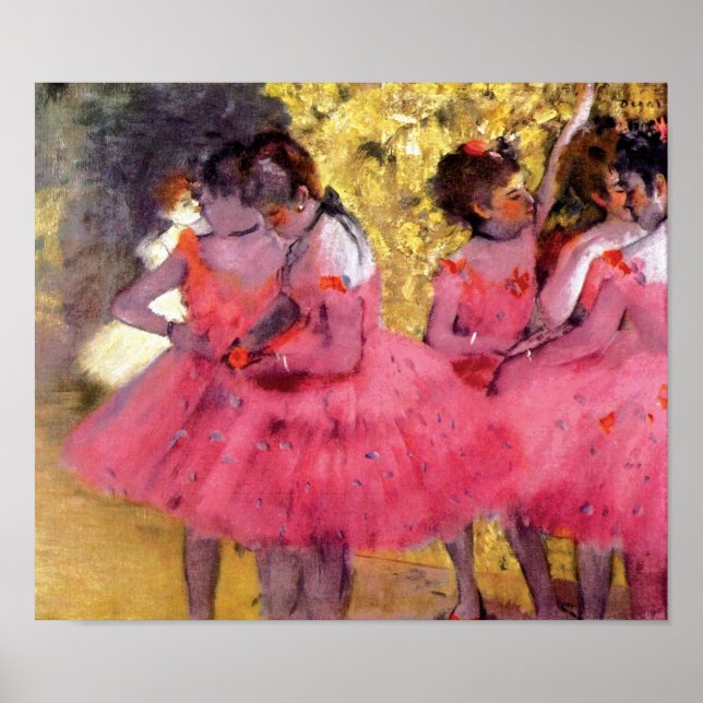 Edgar Degas - Dancers in Rosa - Ballet Dance Älska Poster (Framsidan)