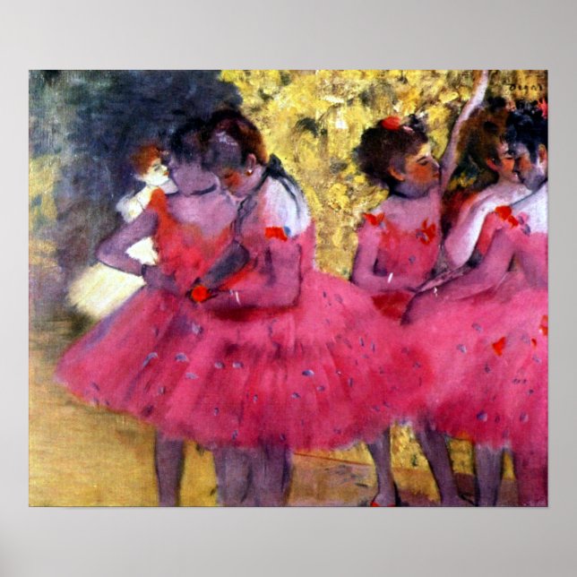 Edgar Degas Dancers in Rosa Poster (Framsidan)