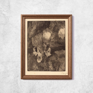 Edgar Degas Dancers in Vingar Sketch Art Poster