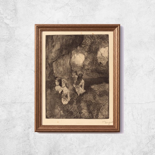 Edgar Degas Dancers in Vingar Sketch Art Poster (Edgar Degas Dancers In The Wings Sketch Art Poster
)